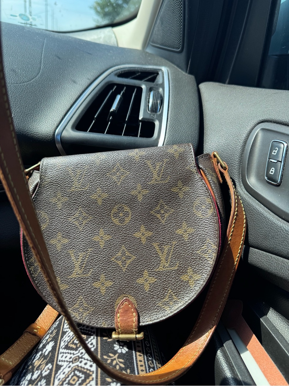 Louis Vuitton Monogram Canvas Round Saddle Crossbody in Brown with Tan Trim